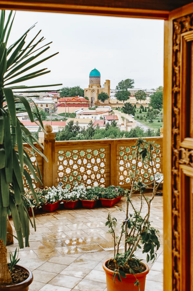 View of Samarkand with Bibi-Khanym Mosque dome from Hazrat Khizr terrace